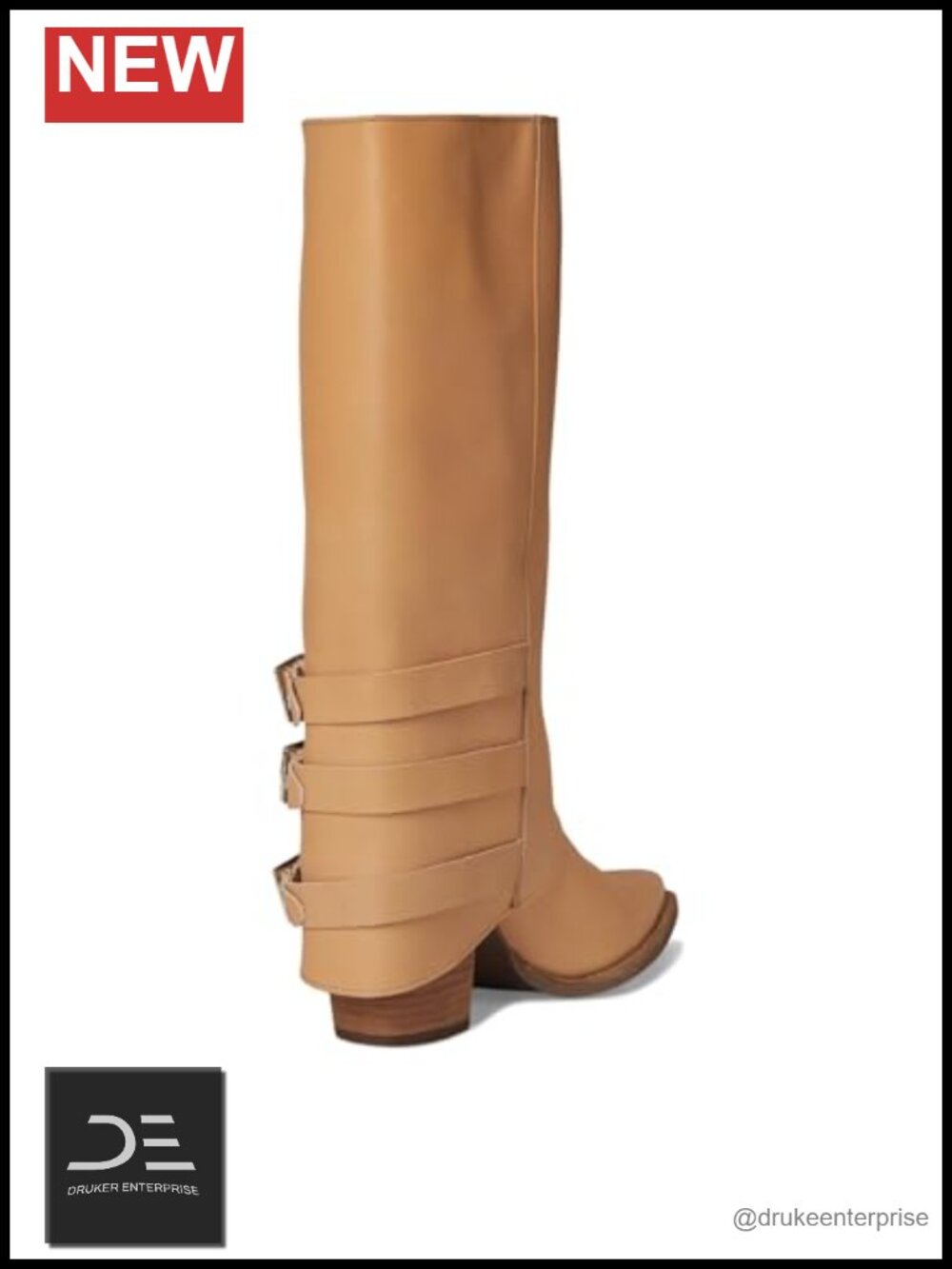 Dingo Women's Urban Cowgirl Snip Toe Pull On Mid Calf Block Heel Boots - Picture 4 of 6